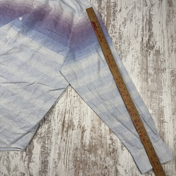 Tommy Bahama Island Zone Linen Striped Long Sleeve Button Down Shirt Sz XL - Picture 7 of 9